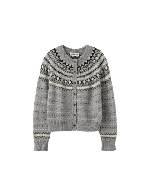 GENERAL IDEA（ジェネラルアイデア）の「wool fair isle cardigan ノルディック柄ラグラン袖カーディガン（カーディガン/ボレロ・レディース・グレー/アイボリー/ピンク・L/M/S）」の20枚目の写真
