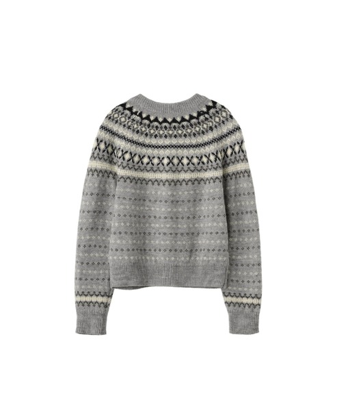 GENERAL IDEA（ジェネラルアイデア）の「wool fair isle cardigan ノルディック柄ラグラン袖カーディガン（カーディガン/ボレロ・レディース・グレー/アイボリー/ピンク・L/M/S）」の21枚目の写真