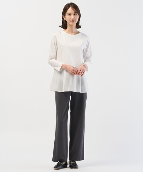 J.PRESS(ジェイプレス)の「2way thermo サキソニー ストレート パンツ(その他パンツ・レディース・グレー系/ブラック系3/ネイビー系・T17/T15/T13)」の18枚目の写真