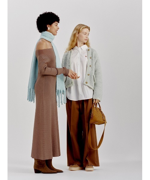 マルチWAYオフショルダーリブニットワンピース（ワンピース）｜Mila