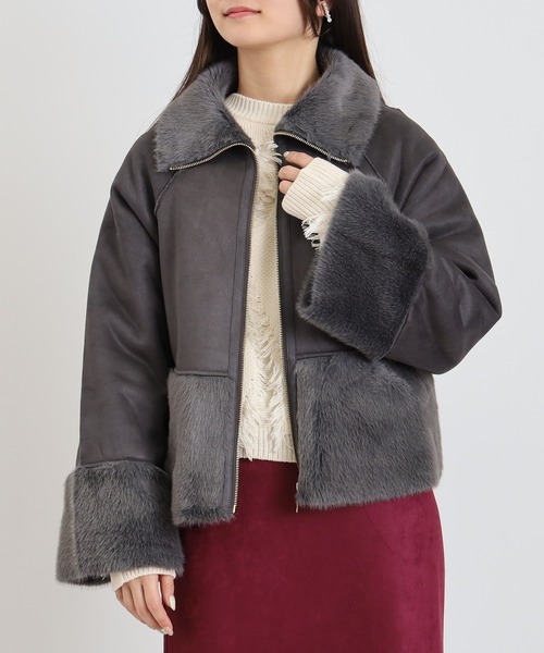 セール】フェイクムートンショートアウタート（ムートンコート