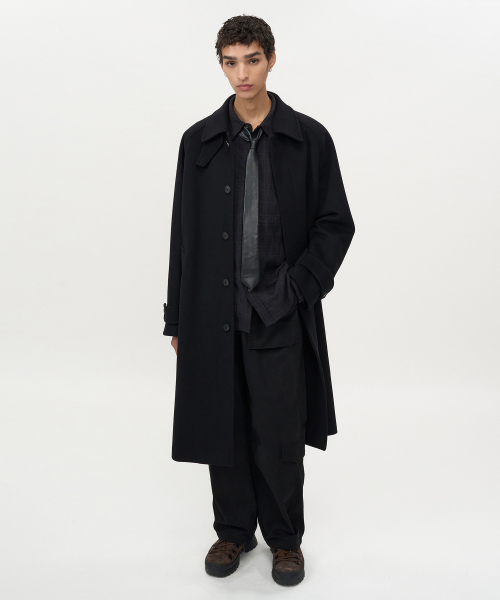 セール】マペルカシミヤバルマカンコート BLACK（チェスターコート