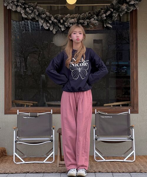 NICK&NICOLE（ニックアンドニコール）の「BUTTERFLY SIGNATURE SWEATSHIRT_CHARCOAL SILVER（スウェット・レディース・その他・FREE）」の7枚目の写真