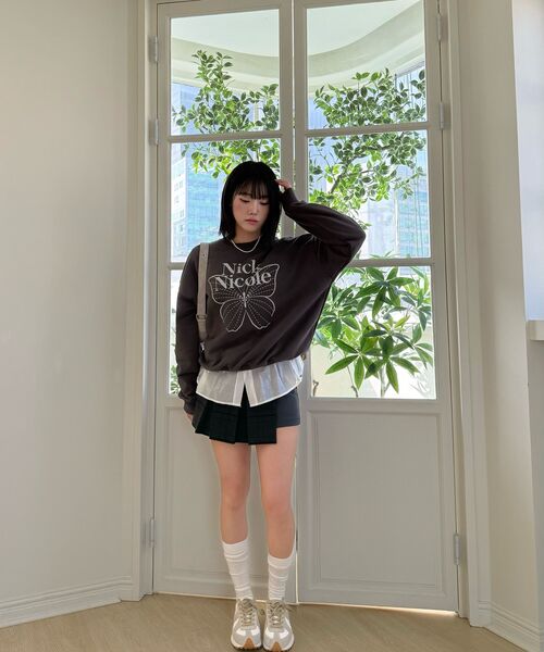 NICK&NICOLE（ニックアンドニコール）の「BUTTERFLY SIGNATURE SWEATSHIRT_CHARCOAL SILVER（スウェット・レディース・その他・FREE）」の8枚目の写真