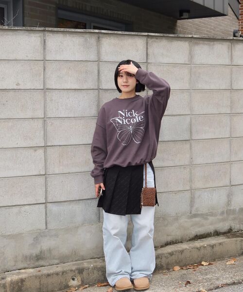 NICK&NICOLE（ニックアンドニコール）の「BUTTERFLY SIGNATURE SWEATSHIRT_CHARCOAL SILVER（スウェット・レディース・その他・FREE）」の12枚目の写真