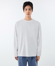 [ヒートタンダード] クルーネック長袖Tシャツ [ホワイト]