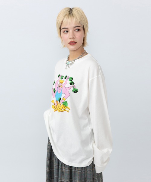 PUNYUS（プニュズ）の「トレーニーロンＴ（Tシャツ/カットソー・レディース・ベージュ/スミクロ/ホワイト・1/2/3/4/5）」の10枚目の写真