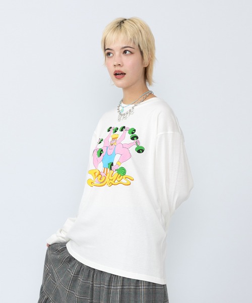 PUNYUS（プニュズ）の「トレーニーロンＴ（Tシャツ/カットソー・レディース・ベージュ/スミクロ/ホワイト・1/2/3/4/5）」の11枚目の写真