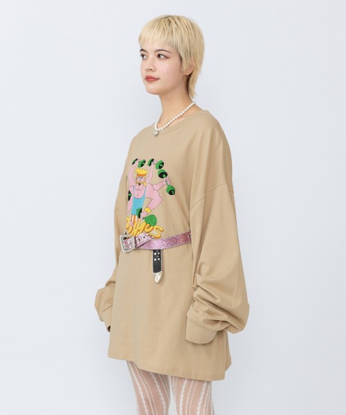 PUNYUS（プニュズ）の「トレーニーロンＴ（Tシャツ/カットソー・レディース・ベージュ/スミクロ/ホワイト・1/2/3/4/5）」の14枚目の写真