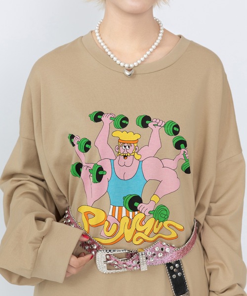 PUNYUS（プニュズ）の「トレーニーロンＴ（Tシャツ/カットソー・レディース・ベージュ/スミクロ/ホワイト・1/2/3/4/5）」の15枚目の写真