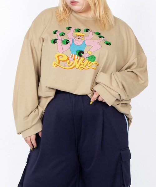 PUNYUS（プニュズ）の「トレーニーロンＴ（Tシャツ/カットソー・レディース・ベージュ/スミクロ/ホワイト・1/2/3/4/5）」の4枚目の写真