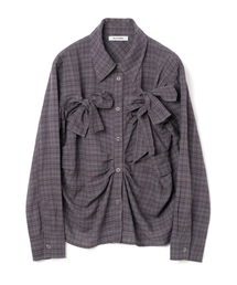 MILLO WOMEN（ミロウーマン）の「リボンタイシャツ【ヴィンテージパープル】（シャツ/ブラウス）」