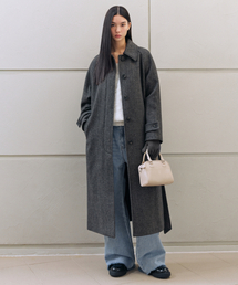 MUSINSA STANDARD WOMAN（ムシンサスタンダードウーマン）の「ウィメンズヘリンボーンバルマカンローブコート[ダークグレー]（チェスターコート・レディース）」