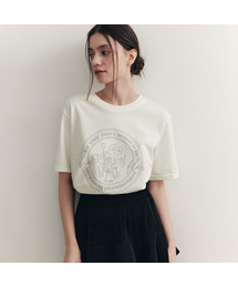 [6カラー]フラワーレタリング半袖Tシャツ