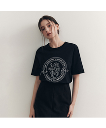 [6カラー]フラワーレタリング半袖Tシャツ