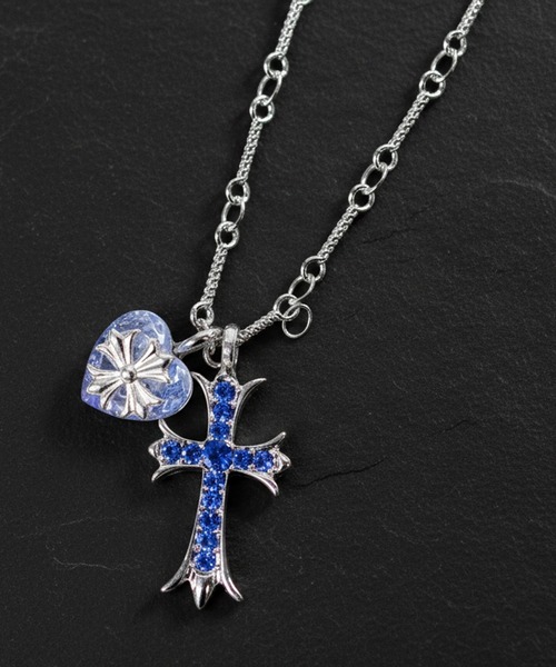 JACKROSE(ジャックローズ)の「GA CROSS-HEART NECKLACE(ネックレス・メンズ・シルバー・FREE)」の1枚目の写真