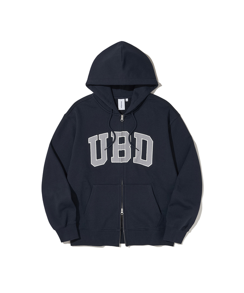 URBANDTYPE（アーバンディタイプ）の「UBD アスレチックスウェットフーディージップアップ_5color（パーカー・レディース・グレー/ネイビー/ブラウン/チャコール/ブルー/ライトグレー・LARGE/MEDIUM/X-LARGE/SMALL）」の5枚目の写真