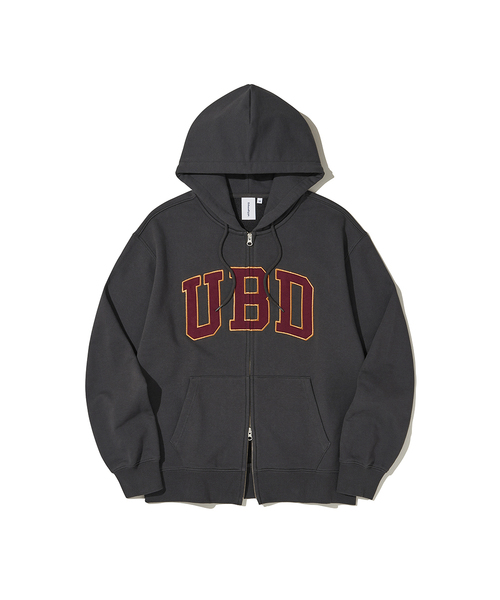 URBANDTYPE（アーバンディタイプ）の「UBD アスレチックスウェットフーディージップアップ_5color（パーカー・レディース・グレー/ネイビー/ブラウン/チャコール/ブルー/ライトグレー・LARGE/MEDIUM/X-LARGE/SMALL）」の3枚目の写真