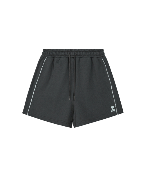 PIPING SWEAT SHORTS - CHARCOAL
