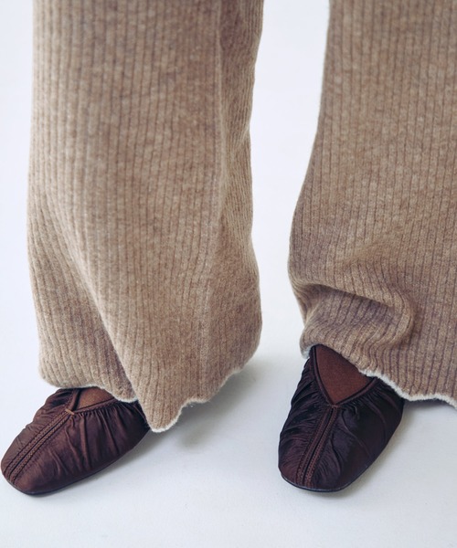 Crisp（クリスプ）の「アクセントヘムリブニットパンツ（その他パンツ・レディース・アイボリー/ブラウン・FREE）」の10枚目の写真