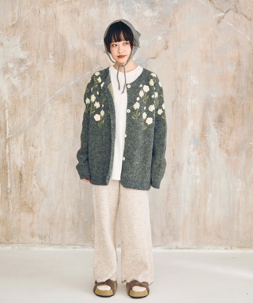 Crisp（クリスプ）の「アクセントヘムリブニットパンツ（その他パンツ・レディース・アイボリー/ブラウン・FREE）」の11枚目の写真