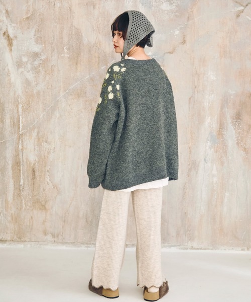 Crisp（クリスプ）の「アクセントヘムリブニットパンツ（その他パンツ・レディース・アイボリー/ブラウン・FREE）」の13枚目の写真