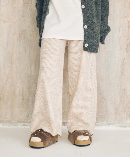 Crisp（クリスプ）の「アクセントヘムリブニットパンツ（その他パンツ・レディース・アイボリー/ブラウン・FREE）」の14枚目の写真