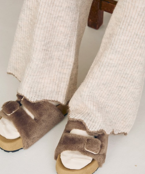 Crisp（クリスプ）の「アクセントヘムリブニットパンツ（その他パンツ・レディース・アイボリー/ブラウン・FREE）」の16枚目の写真