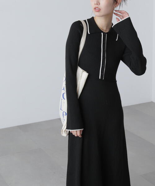 FREE'S MART（フリーズマート）の「◆ポロニットワンピース（ワンピース・レディース・ブラック/グレー/ブラウン・SMALL/MEDIUM）」の6枚目の写真