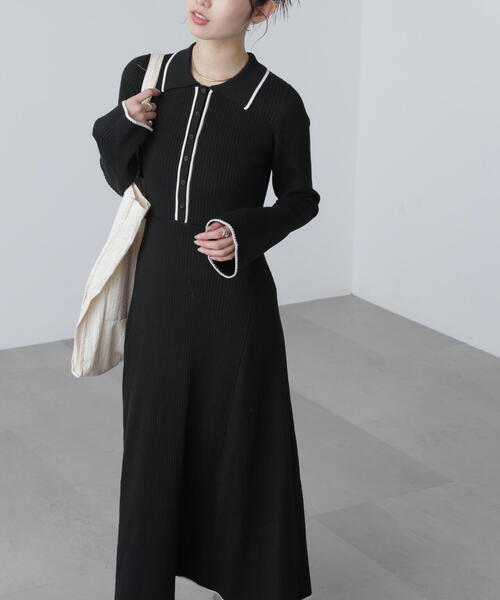 FREE'S MART（フリーズマート）の「◆ポロニットワンピース（ワンピース・レディース・ブラック/グレー/ブラウン・SMALL/MEDIUM）」の8枚目の写真