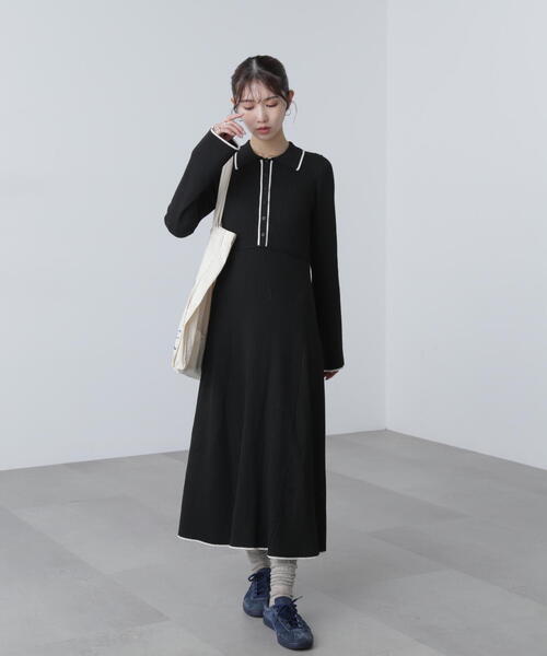 FREE'S MART（フリーズマート）の「◆ポロニットワンピース（ワンピース・レディース・ブラック/グレー/ブラウン・SMALL/MEDIUM）」の9枚目の写真