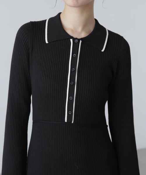 FREE'S MART（フリーズマート）の「◆ポロニットワンピース（ワンピース・レディース・ブラック/グレー/ブラウン・SMALL/MEDIUM）」の14枚目の写真