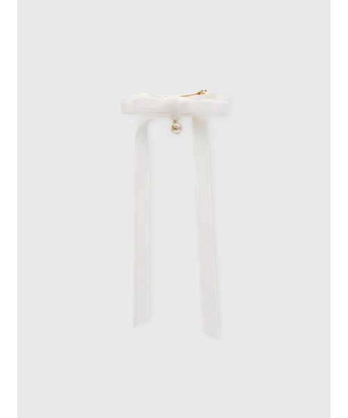 EIMY ISTOIRE（エイミーイストワール）の「ベロアリボンチャームバレッタ（バレッタ/ヘアクリップ・レディース・アイボリー/ブラック・F）」の5枚目の写真