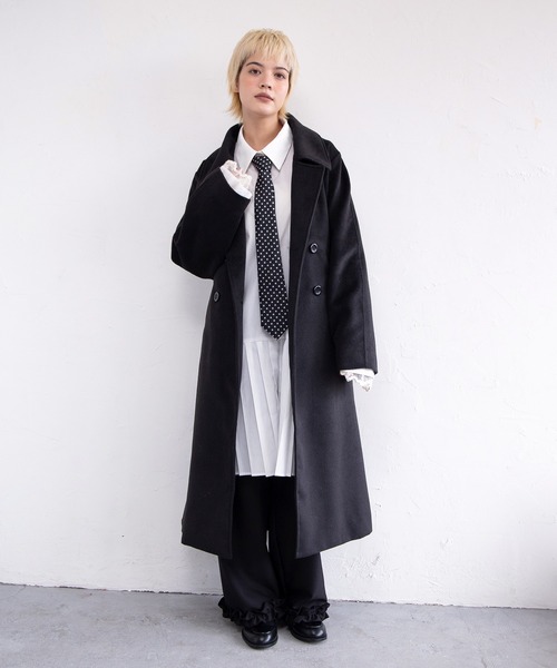 PUNYUS（プニュズ）の「ダブルロングコート（その他アウター・レディース・ピンク/ブラウン/ブラック・1/5/4/3/2）」の6枚目の写真