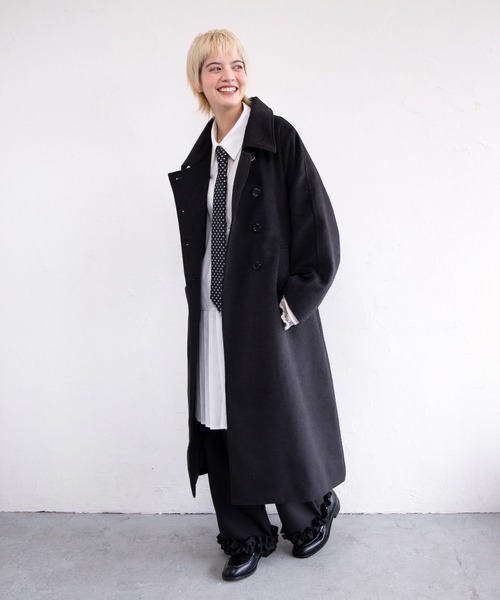 PUNYUS（プニュズ）の「ダブルロングコート（その他アウター・レディース・ピンク/ブラウン/ブラック・1/5/4/3/2）」の7枚目の写真