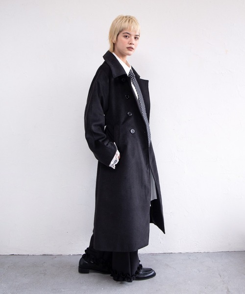 PUNYUS（プニュズ）の「ダブルロングコート（その他アウター・レディース・ピンク/ブラウン/ブラック・1/5/4/3/2）」の5枚目の写真