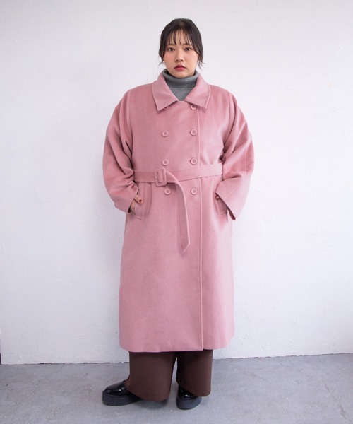 PUNYUS（プニュズ）の「ダブルロングコート（その他アウター・レディース・ピンク/ブラウン/ブラック・1/5/4/3/2）」の14枚目の写真