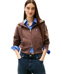 tommy jeans | ボクシークロップドジップアップパーカー(スウェット)