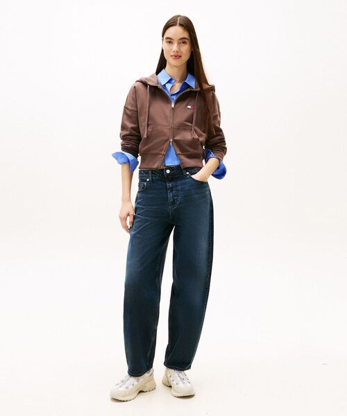 ボクシークロップドジップアップパーカー（スウェット）｜TOMMY JEANS