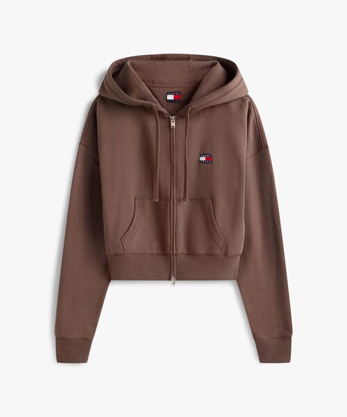 tommy jeans（トミー ジーンズ）の「ボクシークロップドジップアップパーカー（スウェット・レディース・マルチ/ライトグレー系1・SMALL/MEDIUM/X-SMALL）」の6枚目の写真