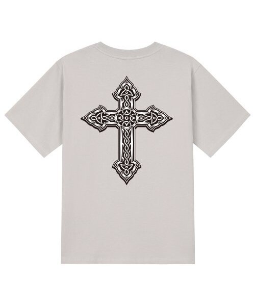 KAN6312(カン6312)の「KTC0055 クロス半袖Tシャツ - ベージュ(Tシャツ/カットソー・メンズ・その他・LARGE/MEDIUM/SMALL/X-LARGE)」の1枚目の写真