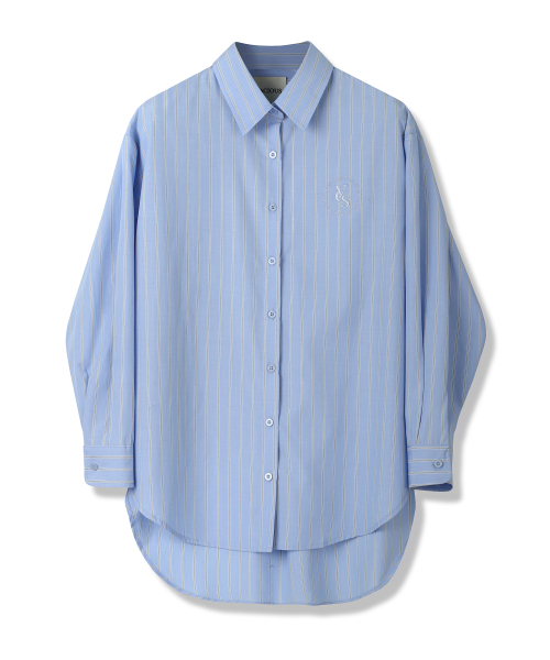 Vivacious(ビバシャス)の「Fraise Unbalance Stripe Shirt - 2COL(シャツ/ブラウス・レディース・ブルー/ピンク・SMALL/MEDIUM)」の5枚目の写真