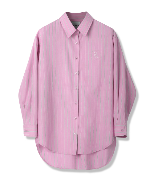 Vivacious(ビバシャス)の「Fraise Unbalance Stripe Shirt - 2COL(シャツ/ブラウス・レディース・ブルー/ピンク・SMALL/MEDIUM)」の6枚目の写真