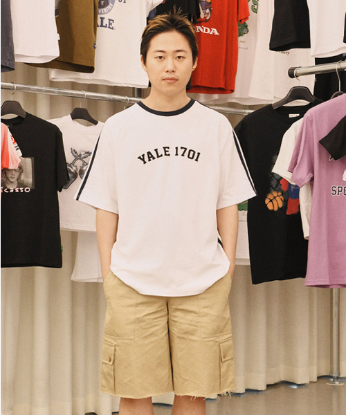 YALE(イェール)の「アプリケテーピングラグラン半袖Tシャツホワイト(Tシャツ/カットソー・レディース・その他・SMALL/X-LARGE/LARGE/MEDIUM)」の2枚目の写真