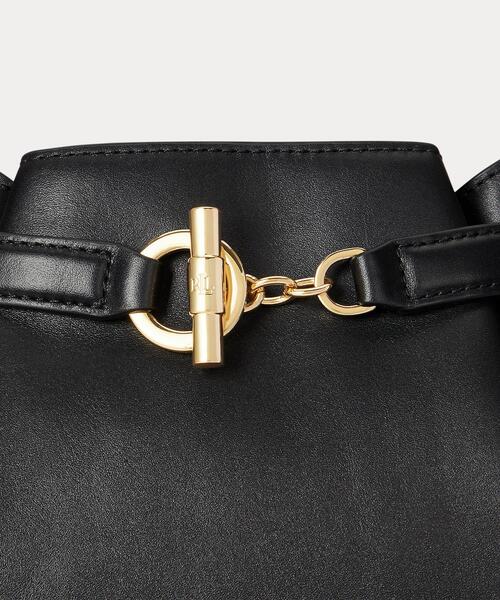 LAUREN RALPH LAUREN（ローレン ラルフ ローレン）の「レザー ミディアム Blaike バケット バッグ（ハンドバッグ・レディース・ブラック系1・ONE）」の9枚目の写真