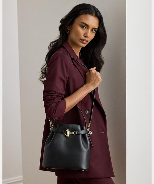 LAUREN RALPH LAUREN（ローレン ラルフ ローレン）の「レザー ミディアム Blaike バケット バッグ（ハンドバッグ・レディース・ブラック系1・ONE）」の8枚目の写真