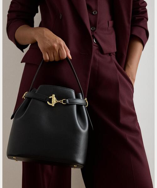 LAUREN RALPH LAUREN（ローレン ラルフ ローレン）の「レザー ミディアム Blaike バケット バッグ（ハンドバッグ・レディース・ブラック系1・ONE）」の7枚目の写真