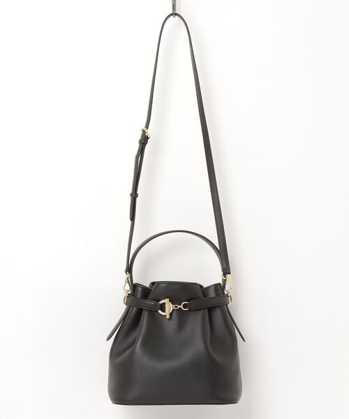 LAUREN RALPH LAUREN（ローレン ラルフ ローレン）の「レザー ミディアム Blaike バケット バッグ（ハンドバッグ・レディース・ブラック系1・ONE）」の6枚目の写真