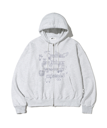 PAGESIISII（ページシシ）の「ウィッシュティングスプリント2ウェイフードジップアップホワイトメランジ（パーカー）」