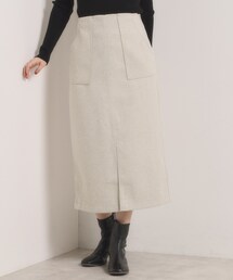 ITS'DEMO（イッツデモ）の「【洗濯機OK】カットメルトンタイトスカート（スカート）」